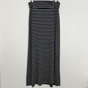 J.Crew Stripe Maxi Skirt Navy Gray Casual Alt Grunge Coastal Nautical Women's S